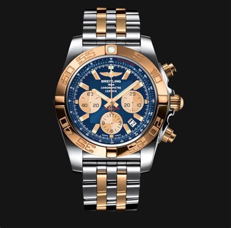 gold breitling watches blue face